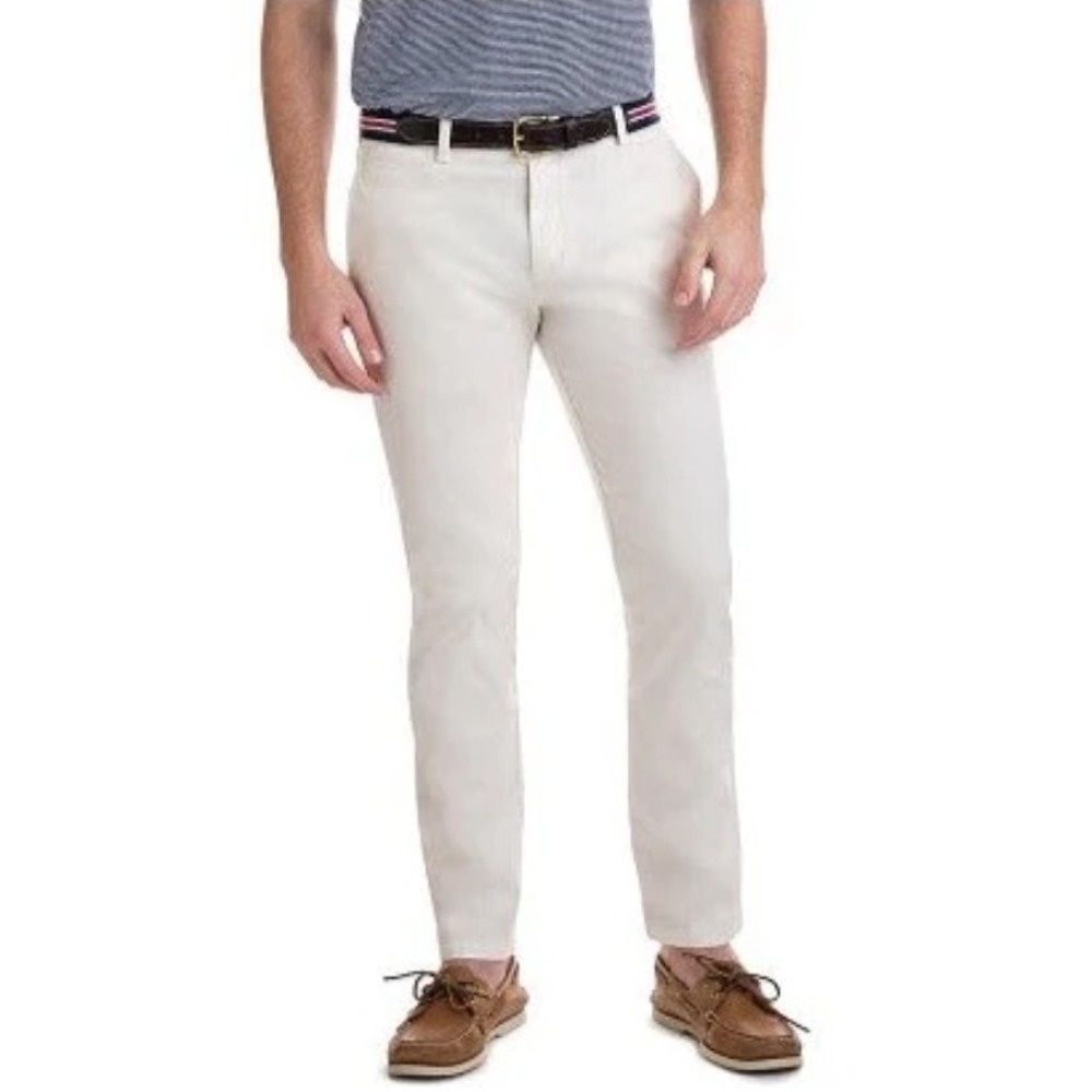 Vineyard Vines Mens Stretch Breaker Pant Stone Beige Chino 35x32 NEW‎